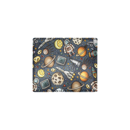 Space Pattern Print Men's ID Card Wallet