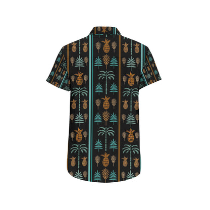 Hawaiian Themed Pattern Print Design H023 Men's Short Sleeve Button Up Shirt
