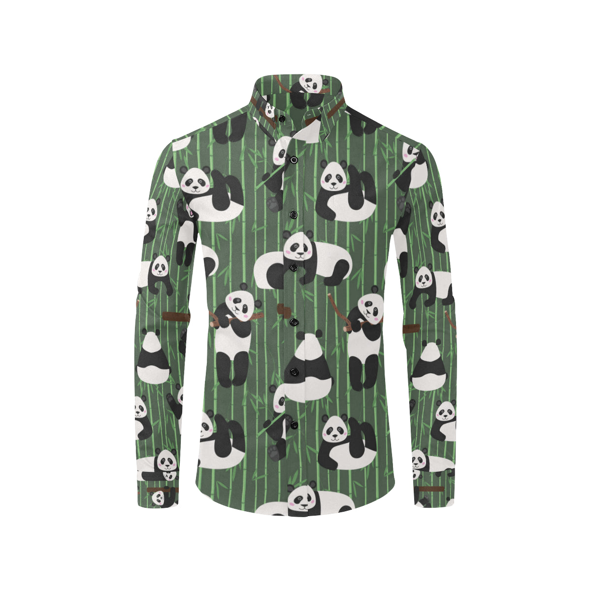 Panda Pattern Print Design A04 Men's Long Sleeve Shirt
