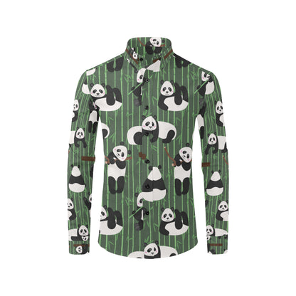 Panda Pattern Print Design A04 Men's Long Sleeve Shirt