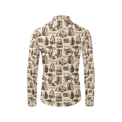 Camping Pattern Print Design 01 Men's Long Sleeve Shirt