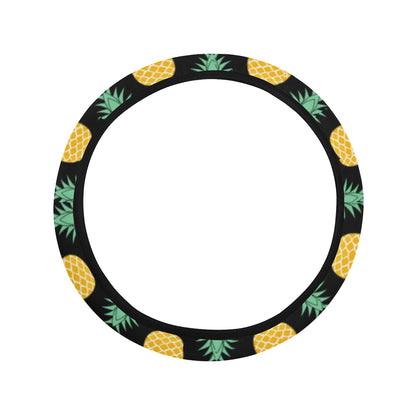 Pineapple Pattern Print Design A03 Steering Wheel Cover with Elastic Edge