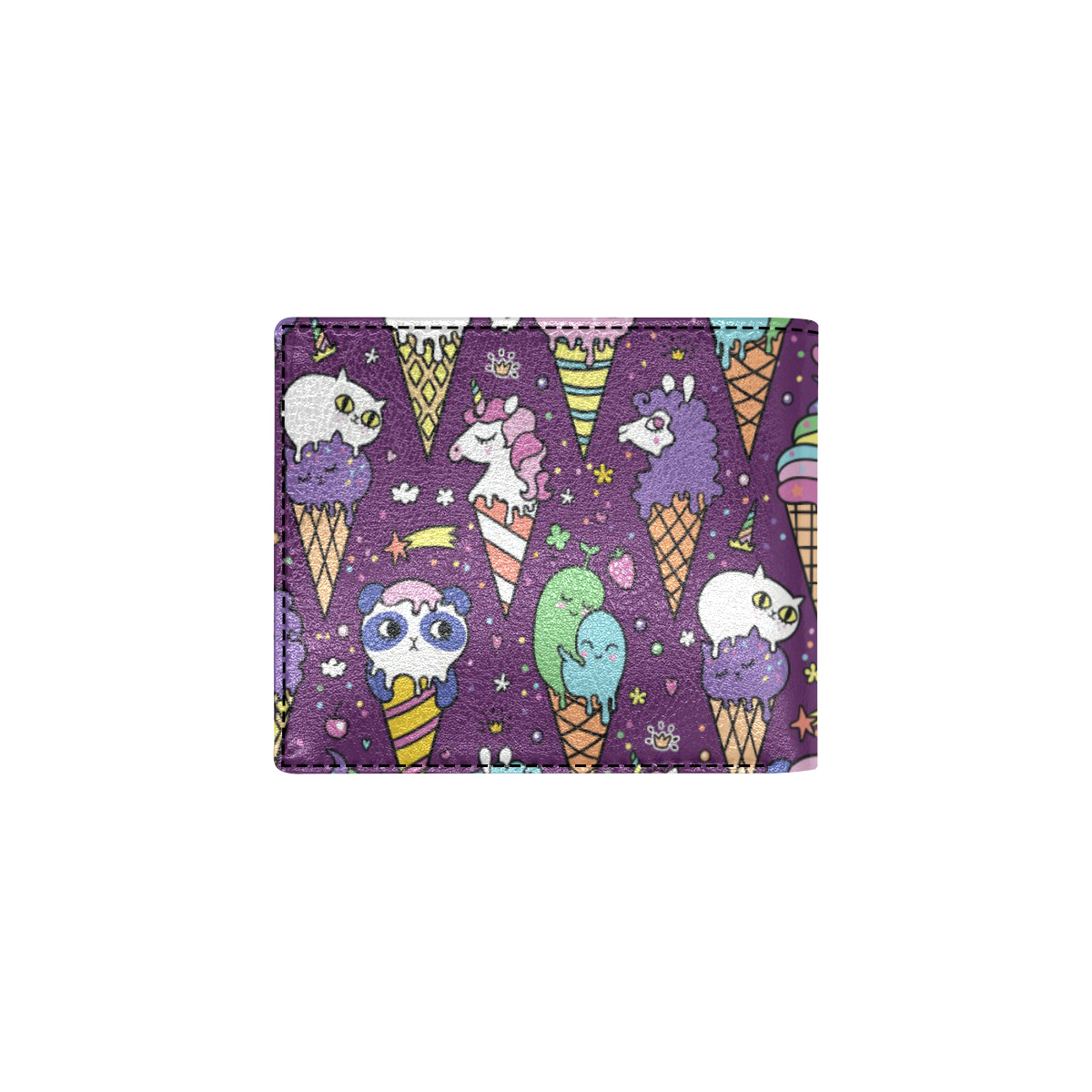 Ice Cream Pattern Print Design IC07 Men's ID Card Wallet