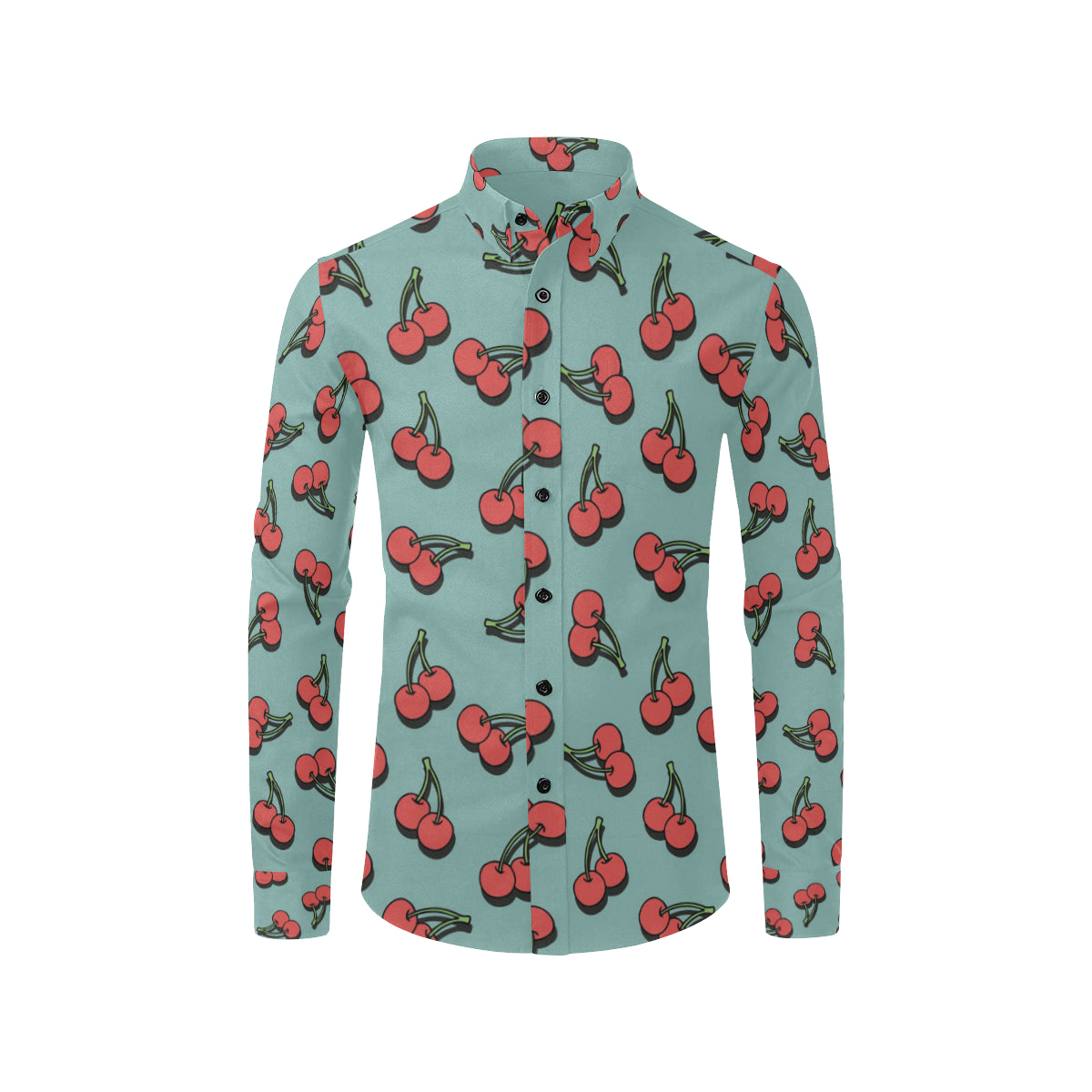 Cherry Pattern Print Design CH03 Men's Long Sleeve Shirt