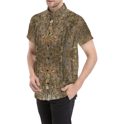 Camouflage Realtree Pattern Print Design 01 Men's Short Sleeve Button Up Shirt