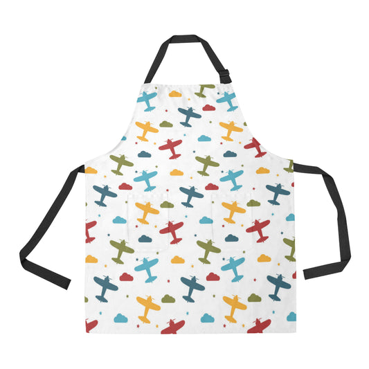 Airplane Pattern Print Design 06 Apron with Pocket