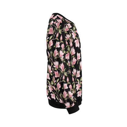 Magnolia Pattern Print Design MAG03 Men Long Sleeve Sweatshirt