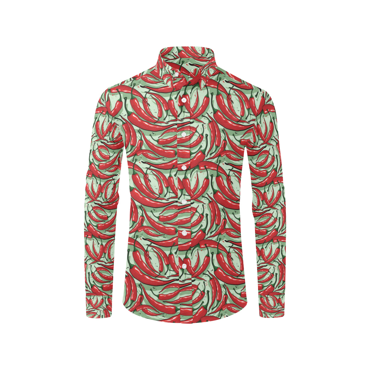 Chilli Pepper Pattern Print Design 04 Men's Long Sleeve Shirt