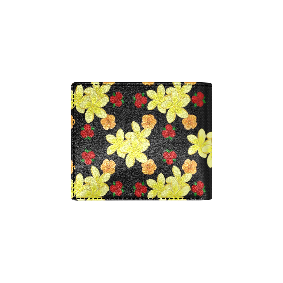 Yellow Plumeria Pattern Print Design PM04 Men's ID Card Wallet