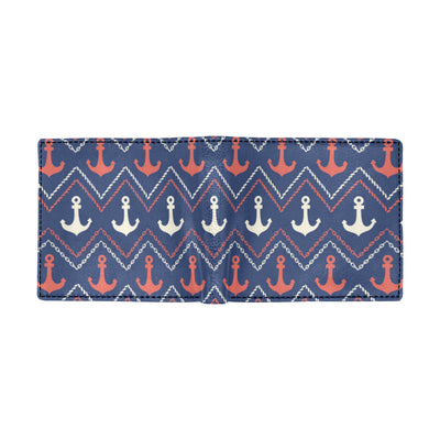 Anchor Pattern Print Design 07 Men's ID Card Wallet