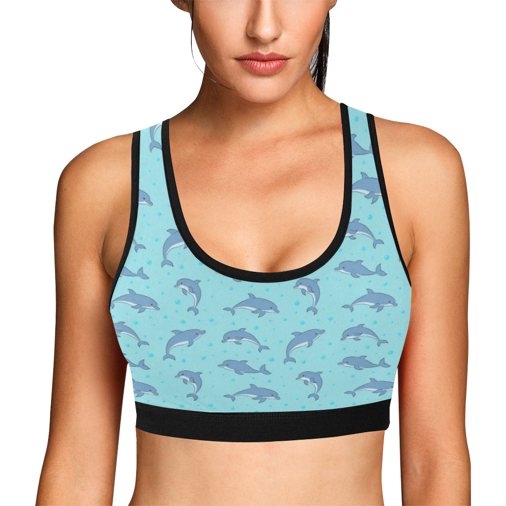 Dolphin Baby Cute Print Pattern Sports Bra