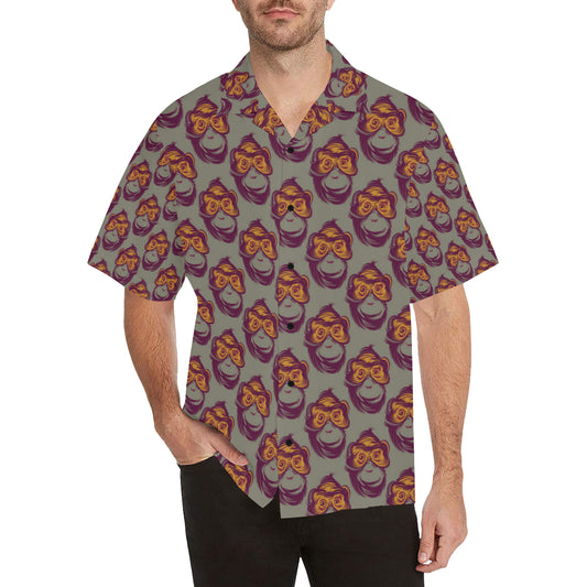 Chimpanzee Pattern Print Design 02 Men's Hawaiian Shirt