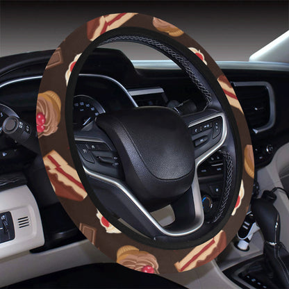 Cake Pattern Print Design 04 Steering Wheel Cover with Elastic Edge