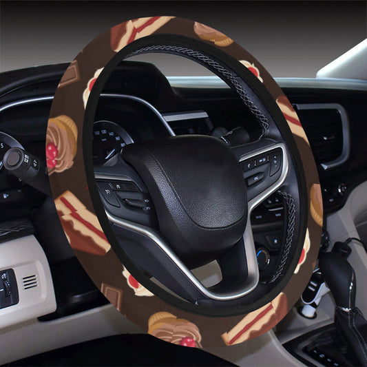 Cake Pattern Print Design 04 Steering Wheel Cover with Elastic Edge
