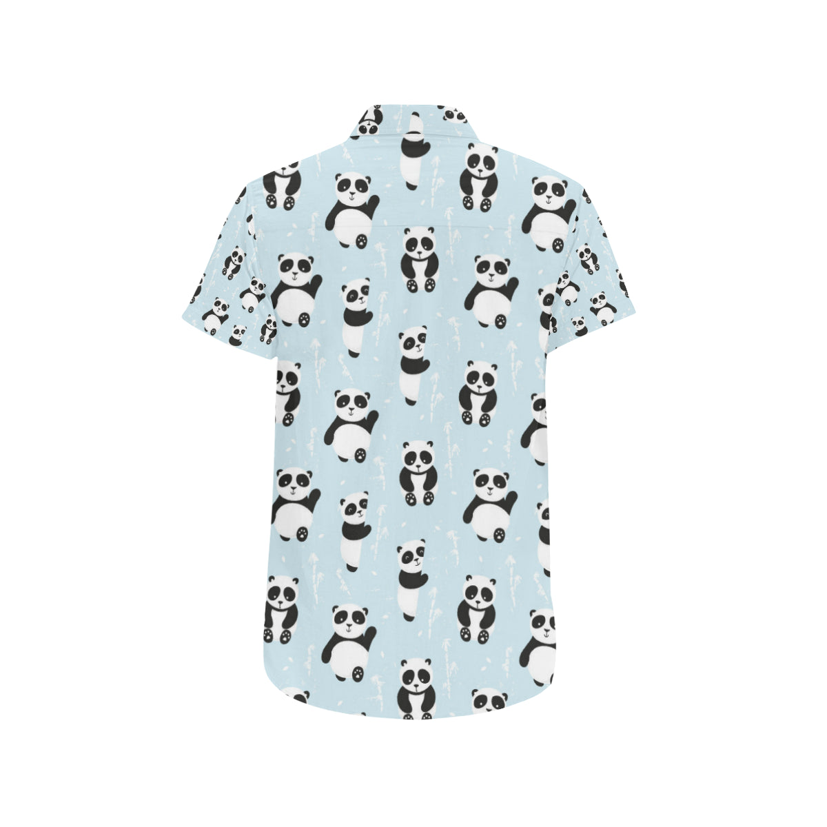 Panda Pattern Print Design A01 Men's Short Sleeve Button Up Shirt