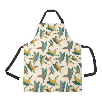 Kingfisher Pattern Print Design 02 Apron with Pocket