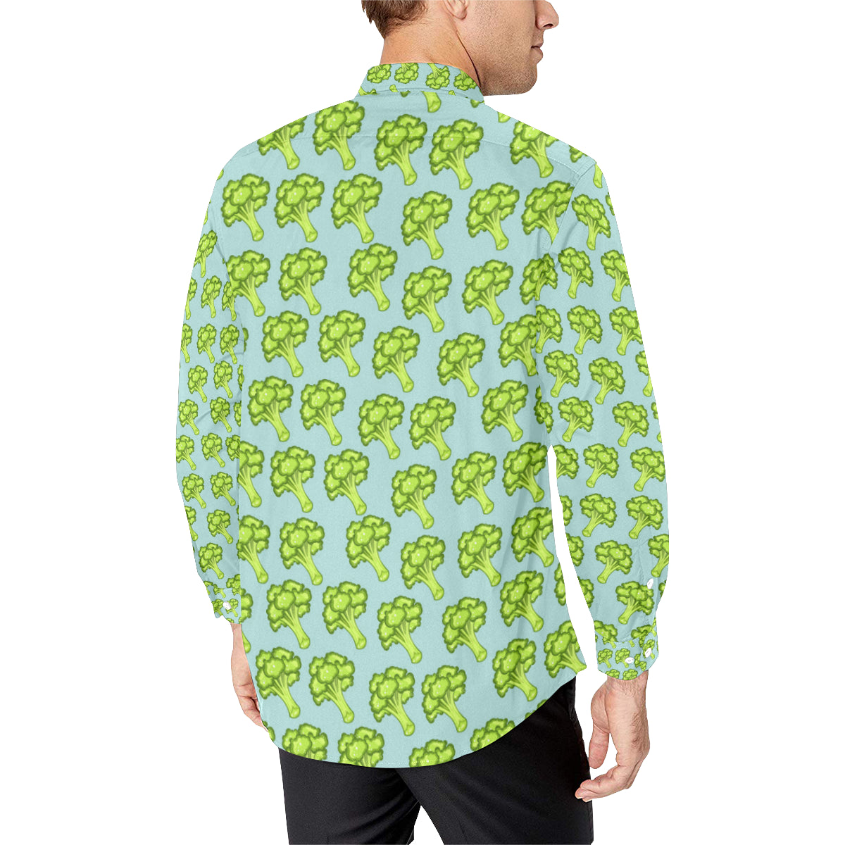 Broccoli Pattern Print Design 02 Men's Long Sleeve Shirt
