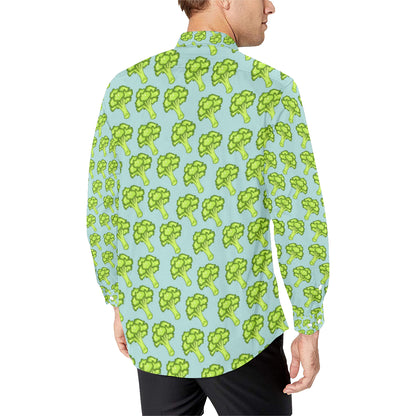 Broccoli Pattern Print Design 02 Men's Long Sleeve Shirt