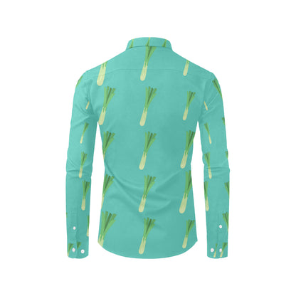 Leek Pattern Print Design 01 Men's Long Sleeve Shirt