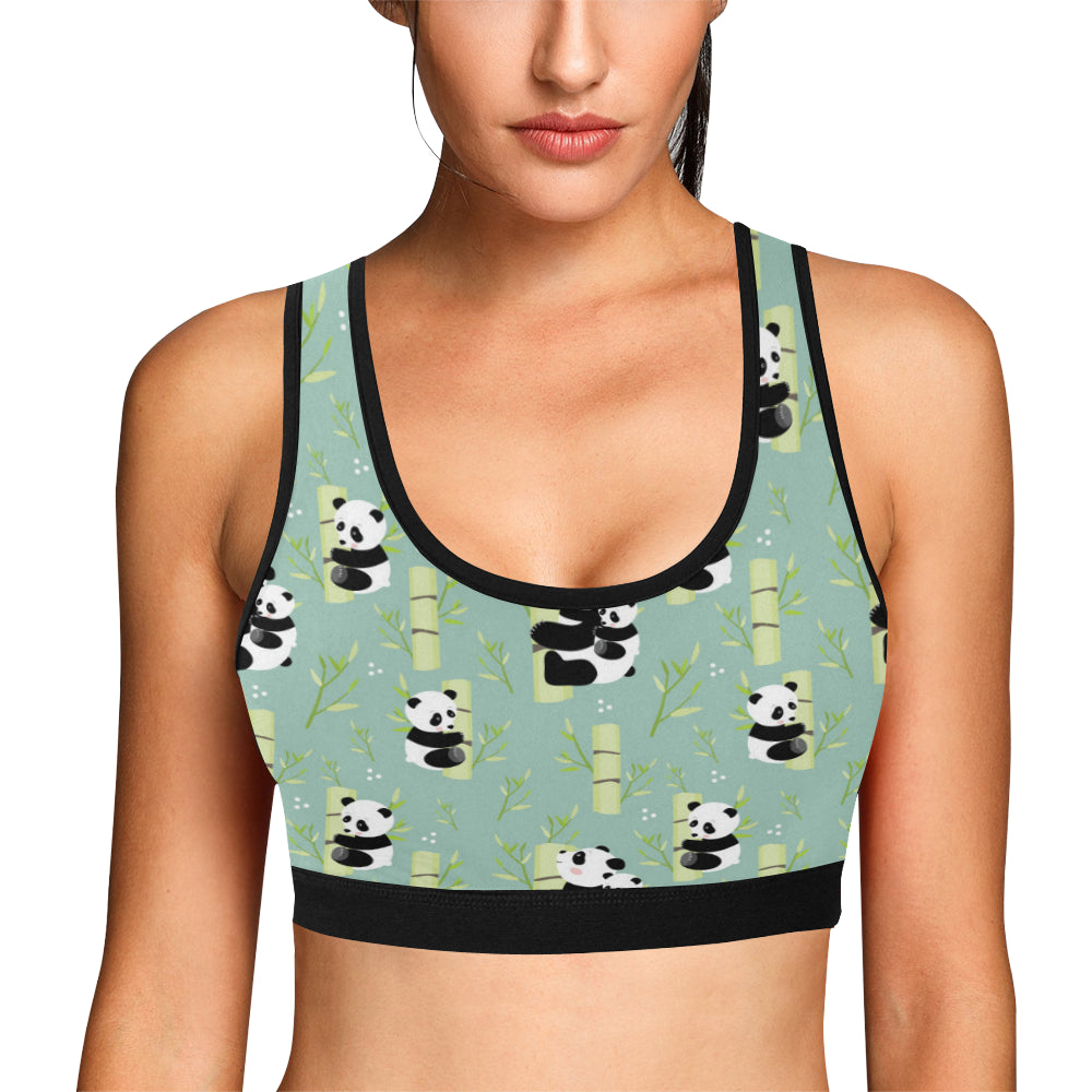Panda Pattern Print Design A03 Sports Bra