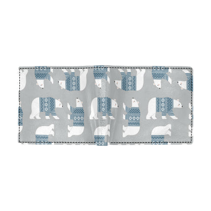 Polar Bear Pattern Print Design A03 Men's ID Card Wallet