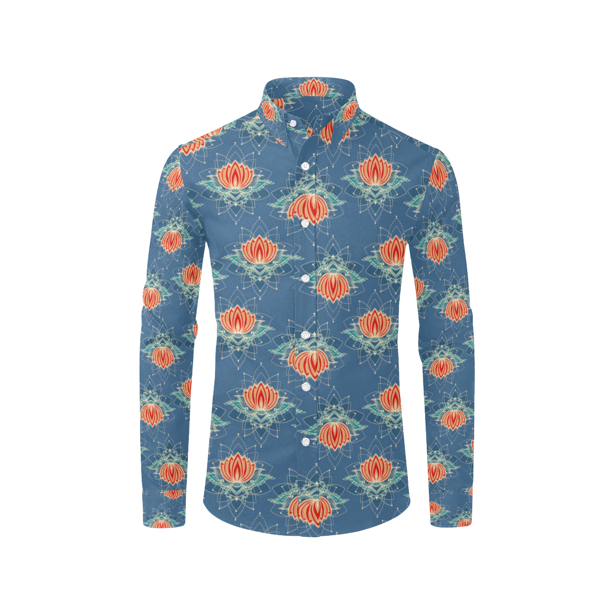 lotus Boho Pattern Print Design LO07 Men's Long Sleeve Shirt