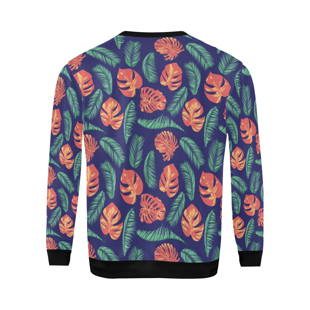 Palm Leaves Pattern Print Design PL011 Men Long Sleeve Sweatshirt