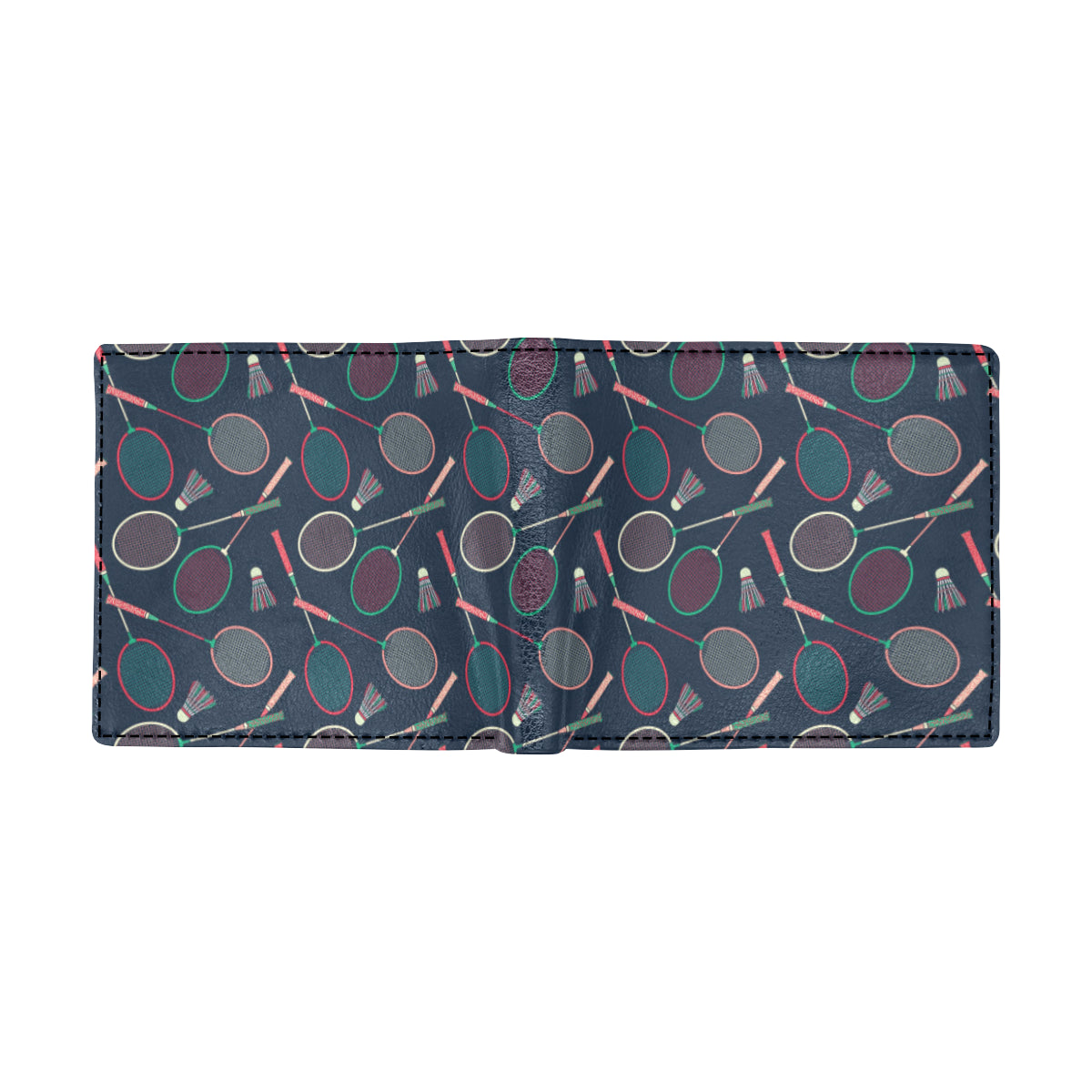Badminton Pattern Print Design 03 Men's ID Card Wallet