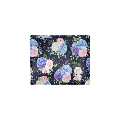 Hydrangea Pattern Print Design HD01 Men's ID Card Wallet