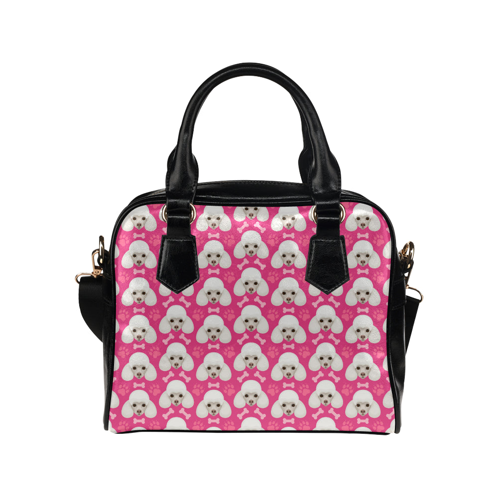 Poodle Pattern Print Design A04 Shoulder Handbag