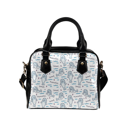 Manatee Baby Pattern Print Design 03 Shoulder Handbag