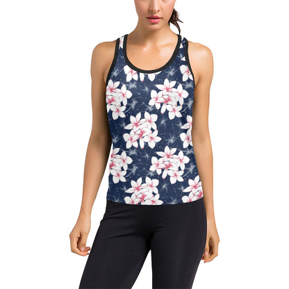 Plumeria Pattern Print Design PM017 Women's Racerback Tank Top