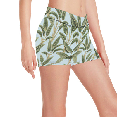 Banana Leaf Pattern Print Design BL03 Yoga Shorts