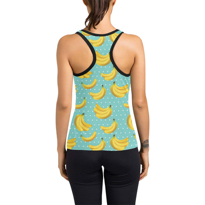 Banana Pattern Print Design BA02 Women's Racerback Tank Top