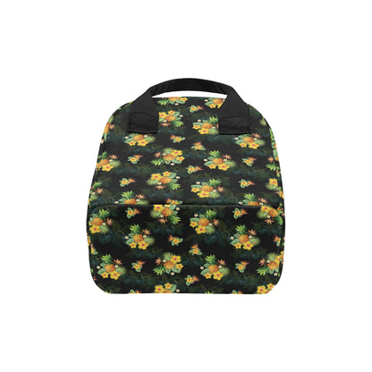 Pineapple Tropical Flower Print Pattern Insulated Lunch Bag
