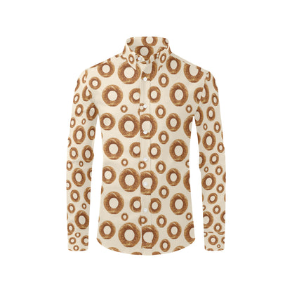 Bagel Pattern Print Design 01 Men's Long Sleeve Shirt