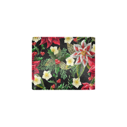 Poinsettia Pattern Print Design POT05 Men's ID Card Wallet