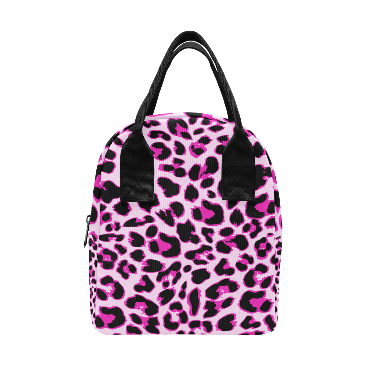 Pink Leopard Print Insulated Lunch Bag