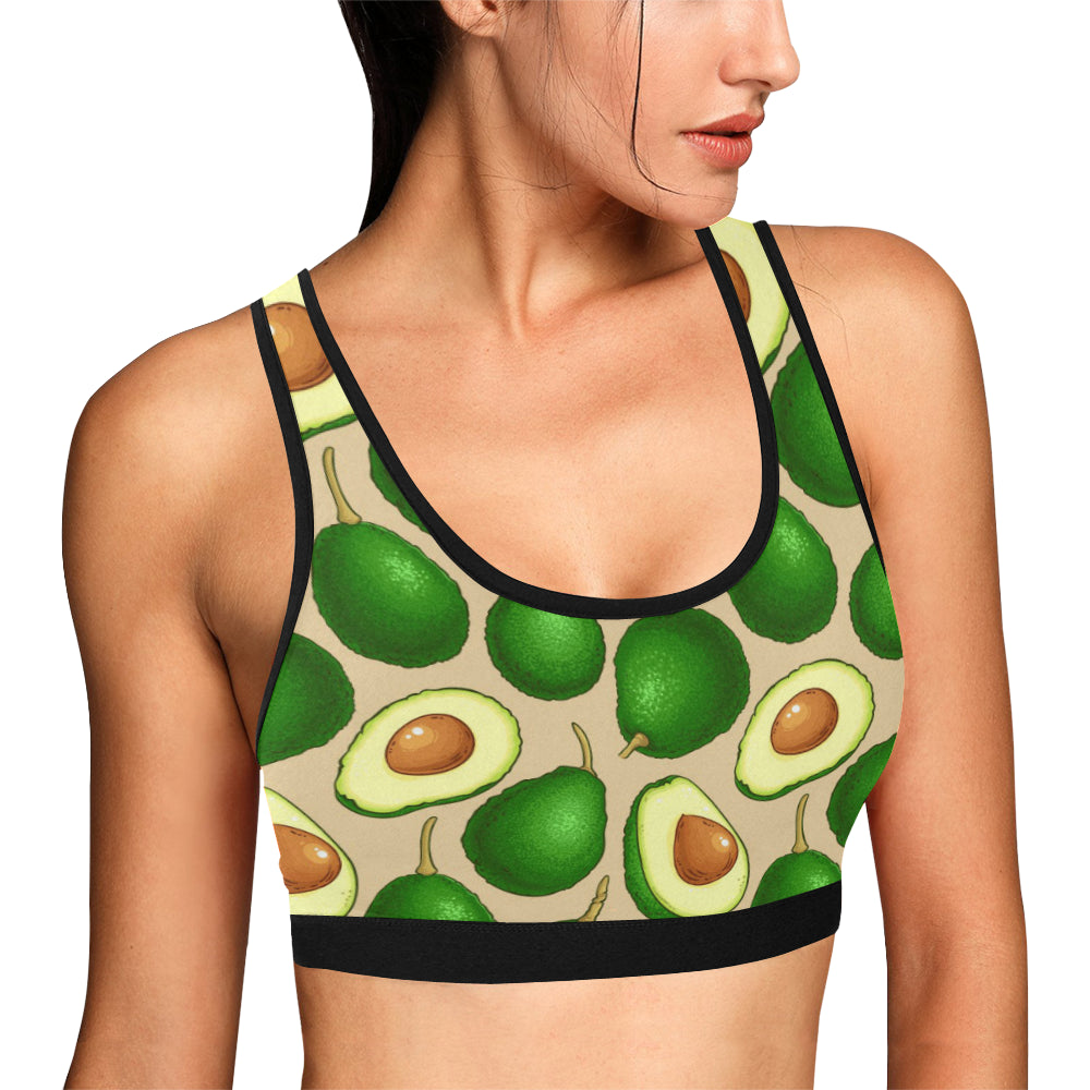 Avocado Pattern Print Design AC010 Sports Bra