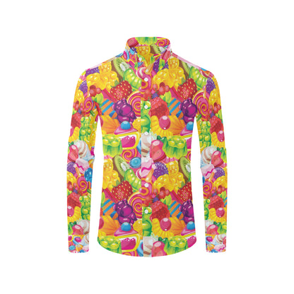 Candy Pattern Print Design CA01 Men's Long Sleeve Shirt