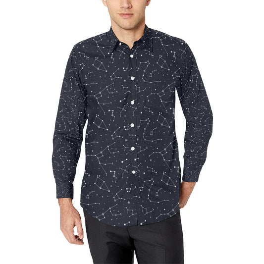 Constellation Pattern Print Design 03 Men's Long Sleeve Shirt