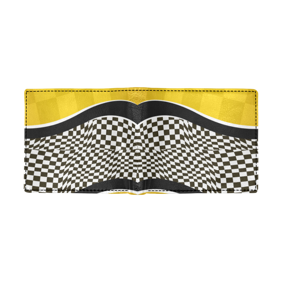 Checkered Pattern Print Design 02 Men's ID Card Wallet