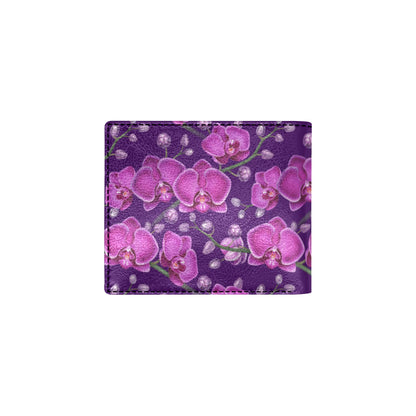 Orchid Purple Pattern Print Design OR02 Men's ID Card Wallet