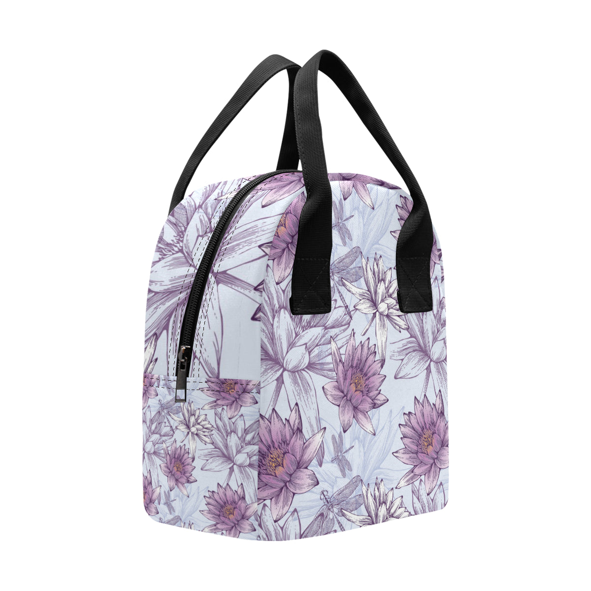 Water Lily Pattern Print Design WL01 Insulated Lunch Bag