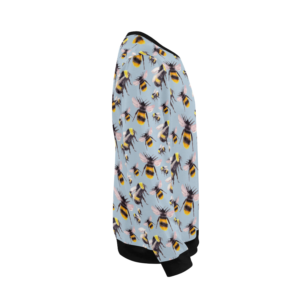 Bee Pattern Print Design BEE08 Men Long Sleeve Sweatshirt