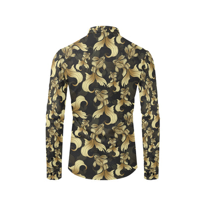 Goldfish Pattern Print Design 02 Men's Long Sleeve Shirt