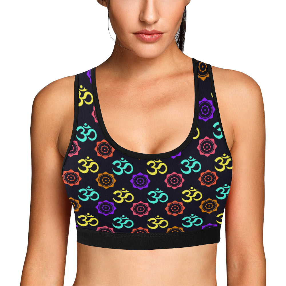 Chakra OM Print Pattern Sports Bra