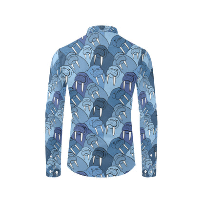Walrus Pattern Print Design 01 Men's Long Sleeve Shirt