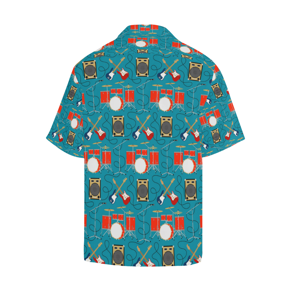 Drum Set Guitar Pattern Print Design 02 Men's Hawaiian Shirt