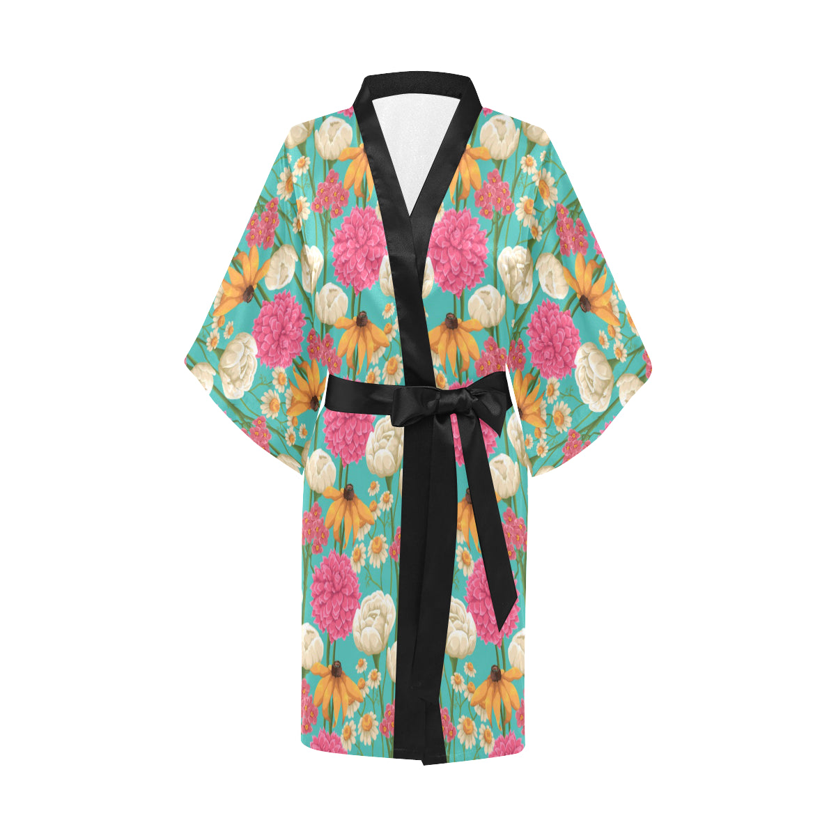 Summer Floral Pattern Print Design SF07 Women Kimono Robe